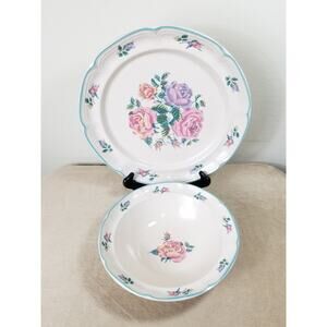 International Tableworks England Serving Plate 12" & Bowl 9" Stoneware Japan